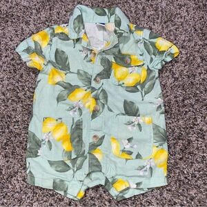 478 Lemon Print Kids romper